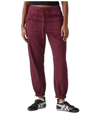 Levi's Essential Sweatpants Merlot Mid Rise Drawstring Waist Pall39 - Red