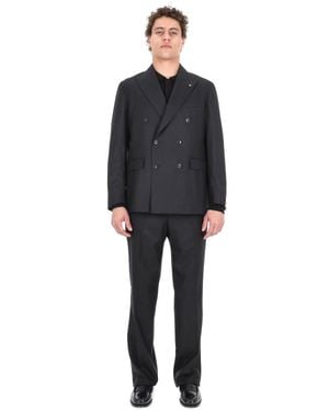 Tagliatore New York Model Super 120's Wool Double-Breasted Dress - Black