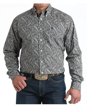 Cinch Classic Paisley Print Button Shirt - Gray