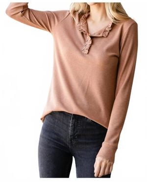 7Th Ray Ruffle Button Top - Black