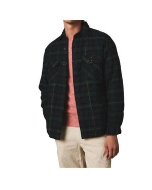 Hartford Quilted Peter Plaid Overshirt - Black