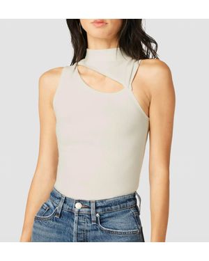 Hudson Jeans Mock Neck Cut Out Tank - White