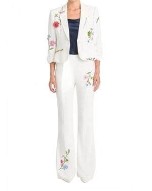 Cinq À Sept Floral Vine Le Petit Khloe Blazer - White