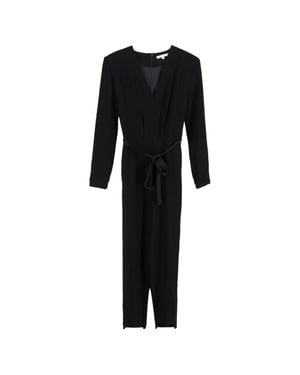 Maje V-Neck Waist Tie Jumpsuit - Black