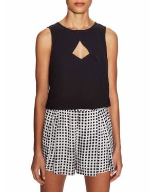 MINKPINK Ray Of Light Sleeveless Layered Crew Neck Top - Black