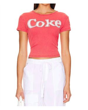 The Laundry Room Coke Patchwork Baby Rib Tee - Red