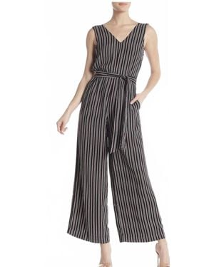 Max Studio Belted Sleeveless Romper Suit - Black