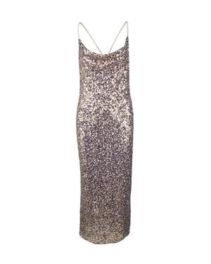 Anna Molinari Long Sequin Dress - Gray