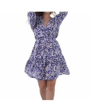 Veronica M Frederick Shirt Dress With Belt - Blue