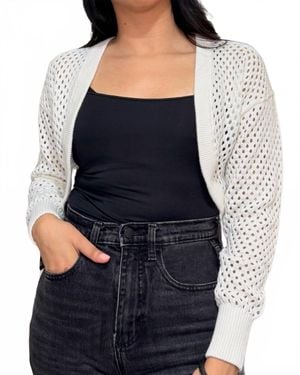 Autumn Cashmere Mesh Shrug Open-Knit Cardigan - Blue