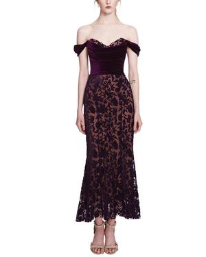 Marchesa Midi Dress - Purple