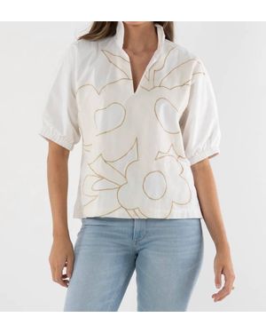 Emily Mccarthy Poppy Short Sleeve Top - White