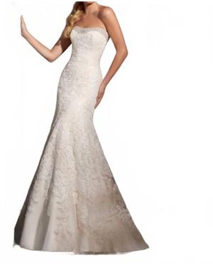 Mori Lee A-Line Lace Wedding Dress - Natural