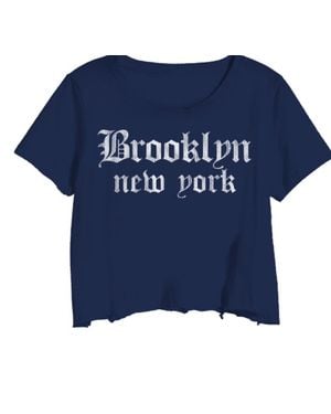 Prince Peter Brooklyn Old English Cropped Tee - Blue