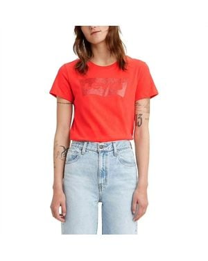 Levi's Cotton Batwing Perfect Graphic Logo T Shirt - Red