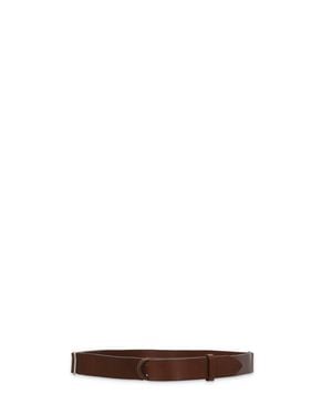 Orciani Sliding Ring Leather Belt With Minimalist Design - White