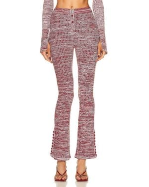 Live The Process Marl Flare Pant - Red