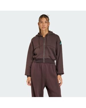 adidas Equipment Cropped Hoodie - Brown