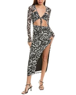 AFRM Azal Mesh Midi Dress - Black