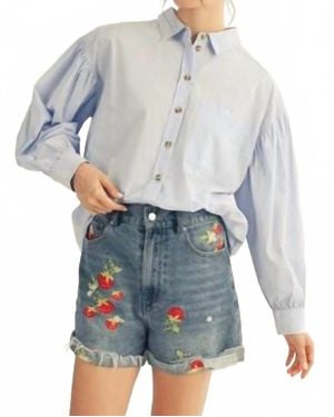Jodifil Button Down Lightweight Casual Shirt - Blue
