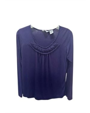 Keren Hart Scoop Neck Long Sleeve Tee - Blue