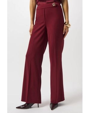 Joseph Ribkoff Scuba Crepe Wide Leg Pants - Red
