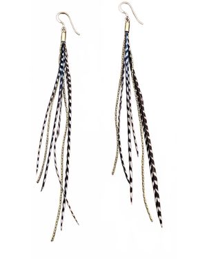 ASTALI Mini Feather Earrings - Black