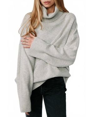 Kathryn Mccarron Charlie Oversized Cashmere Turtleneck Sweater - Gray
