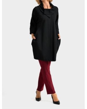 Joseph Ribkoff Cowl Neck 3/4 Sleeve Coat - Black
