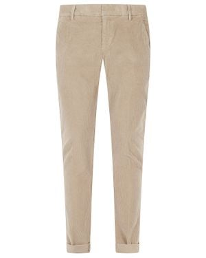Dondup Gaubert Camel Velvet Cotton-Blend Straight-Leg Pants - Natural