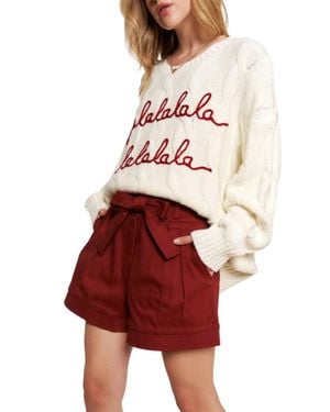 And The Why Crazy About You Belted Shorts - Red