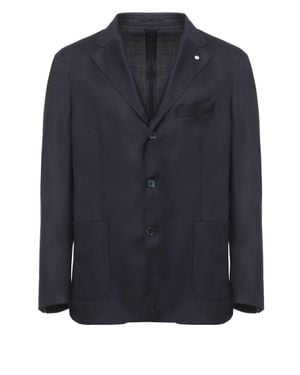 Lubiam Classic Lapel Wool Blazer - Blue