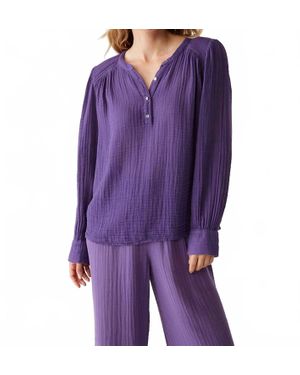 Michael Stars Kacey Peasant Top - Purple