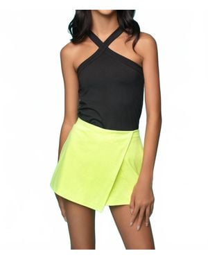 MIA Faux Suede Asymetrical Skort - Yellow