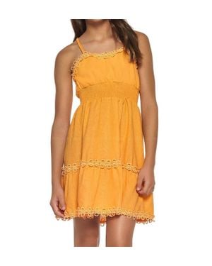 Peixoto Girls Eyelet Dress - Orange