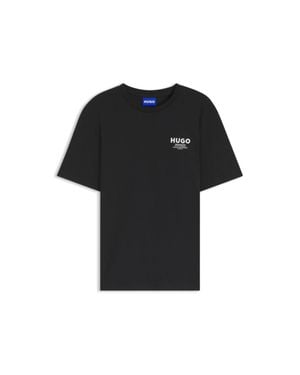 HUGO Regular-Fit Cotton T-Shirt With Logo Print - Black