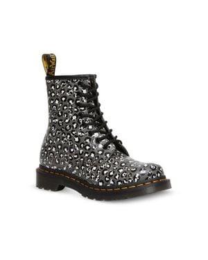 Dr. Martens 1460 Gunmetal Loud Leopard Smooth - Black