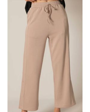 P.Cill Tru Side Binding Wide Leg Pants - Natural
