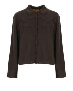 Guest In Residence Cashmere Western Insert Cardigan - Black