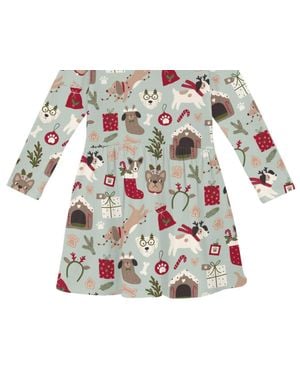 KICKEE Kid's Long Sleeve Twirl Dress With Pockets - Multicolor