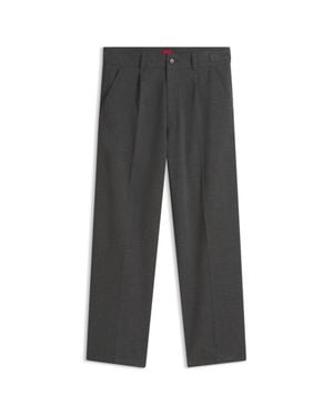 HUGO Relaxed-Fit Wide-Leg Pants - Gray