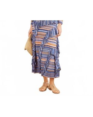 Ulla Johnson Delila Ruffle Knit Skirt - Blue