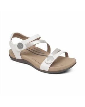 Aetrex Jess Memory Foam Sandals - Metallic