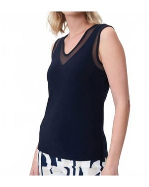 Joseph Ribkoff Mesh Detail Tank - Blue