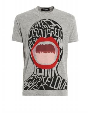 DSquared² Drilled And Printed T-Shirt - Gray