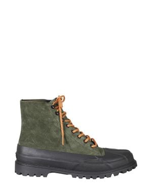 Superga Grass/ Alpina Duck High-Top Suede Boots - Green