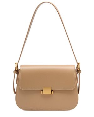 Adele Berto Leather Shoulder Bag - Natural