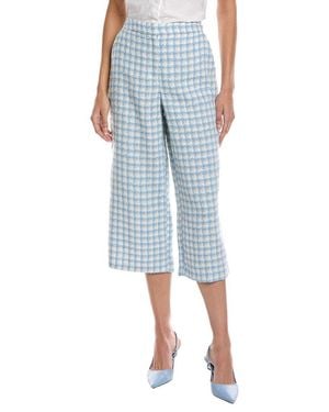 Laundry by Shelli Segal Cropped Wide Leg Tweed Pant - Blue
