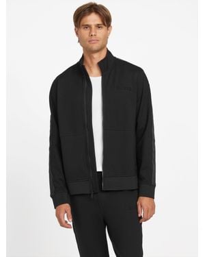 Guess Genaro Logo-Tape Zip Jacket - Black