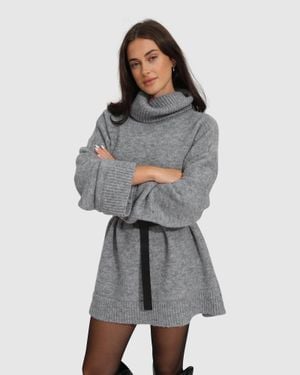 Belle & Bloom Cuddle Me Oversized Tunic Sweater - Gray